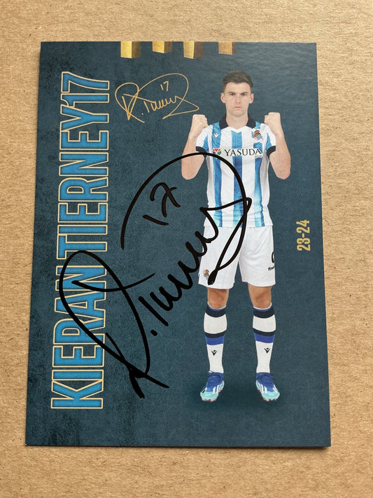 Kieran Tierney, Scotland 🏴󠁧󠁢󠁳󠁣󠁴󠁿 Real Sociedad 2023/24 hand signed - Autographs-World