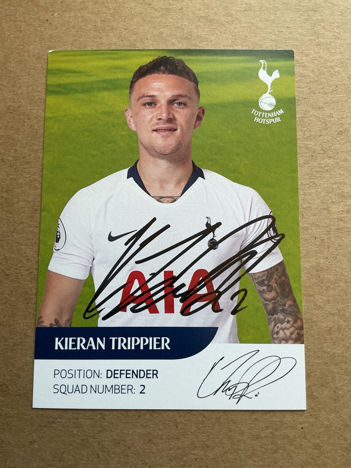 Kieran Trippier, England 🏴󠁧󠁢󠁥󠁮󠁧󠁿 Tottenham Hotspur 2018/19 hand signed - Autographs-World