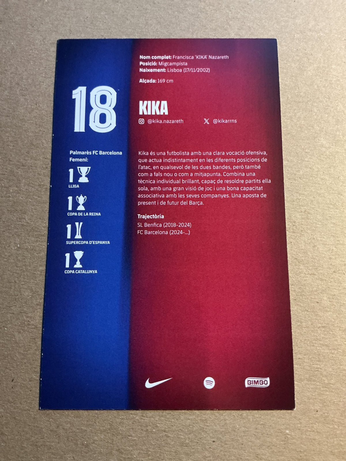 Kika Nazareth, Portugal 🇵🇹 FC Barcelona Femení 2025/26 unsigned - Autographs-World