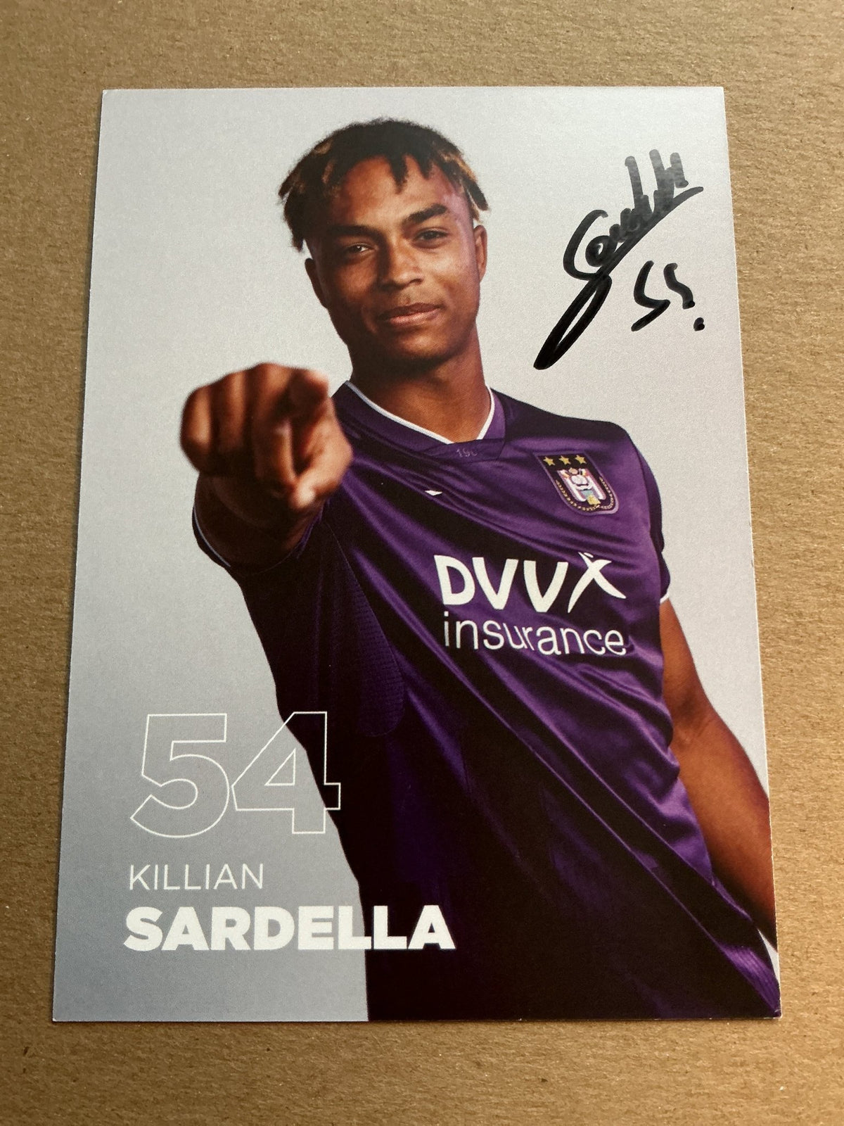 Killian Sardella, Belgium 🇧🇪 RSC Anderlecht 2020/21 hand signed - Autographs-World