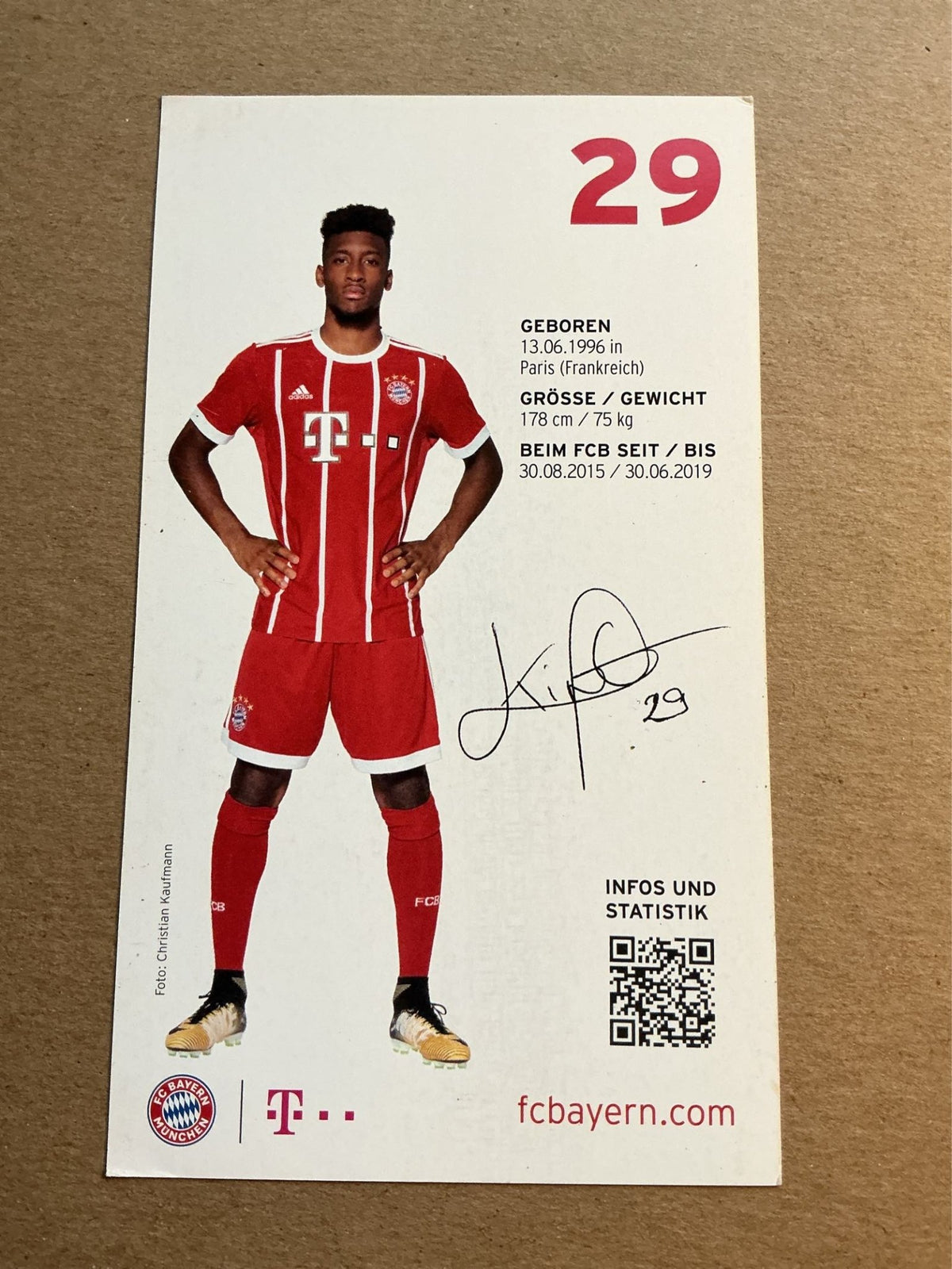 Kingsley Coman, France 🇫🇷 FC Bayern München 2017/18 hand signed - Autographs-World