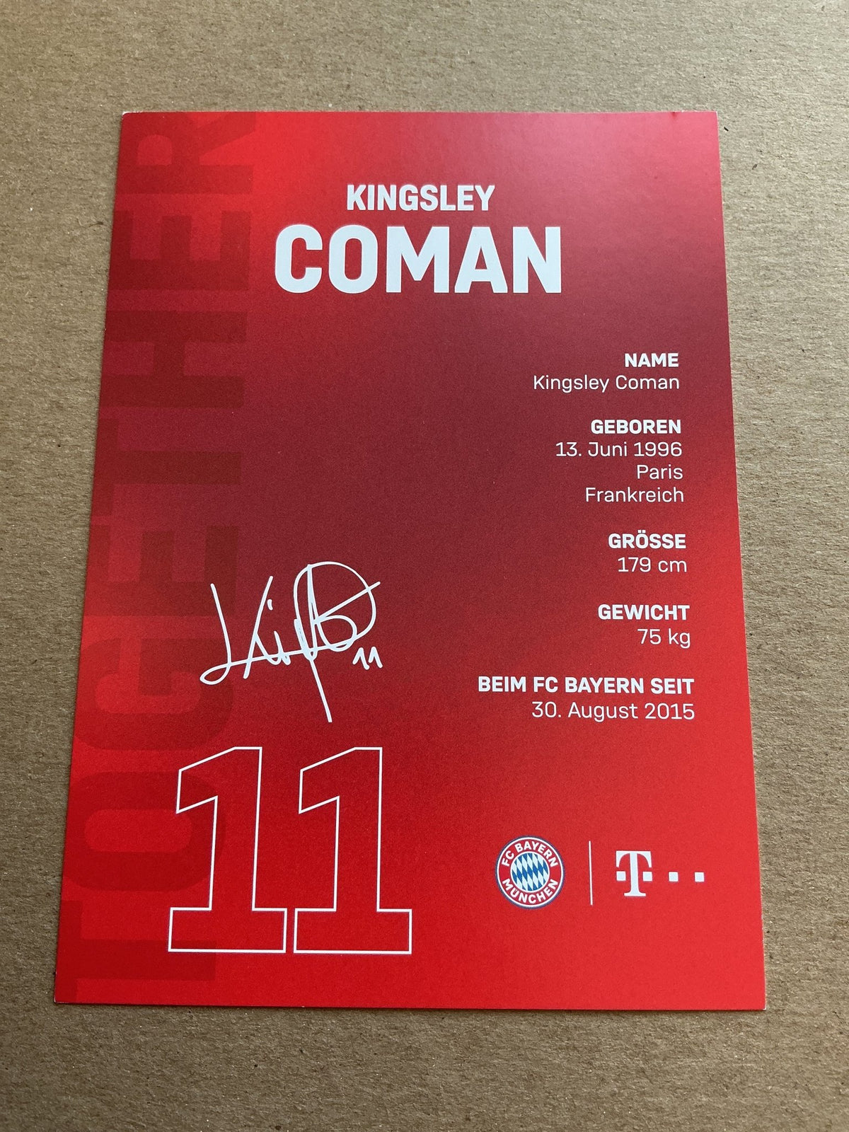 Kingsley Coman, France 🇫🇷 FC Bayern München 2021/22 hand signed - Autographs-World