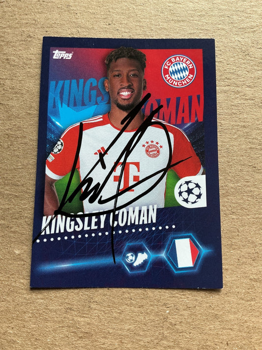 Kingsley Coman, France 🇫🇷 FC Bayern München 2023/24 Topps hand signed - Autographs-World