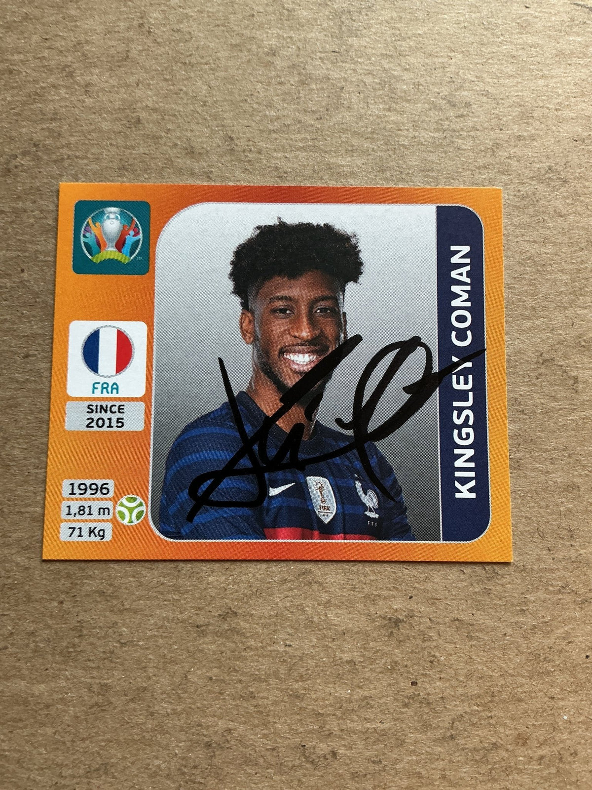 Kingsley Coman, France 🇫🇷 UEFA Euro 2020 Panini hand signed - Autographs-World