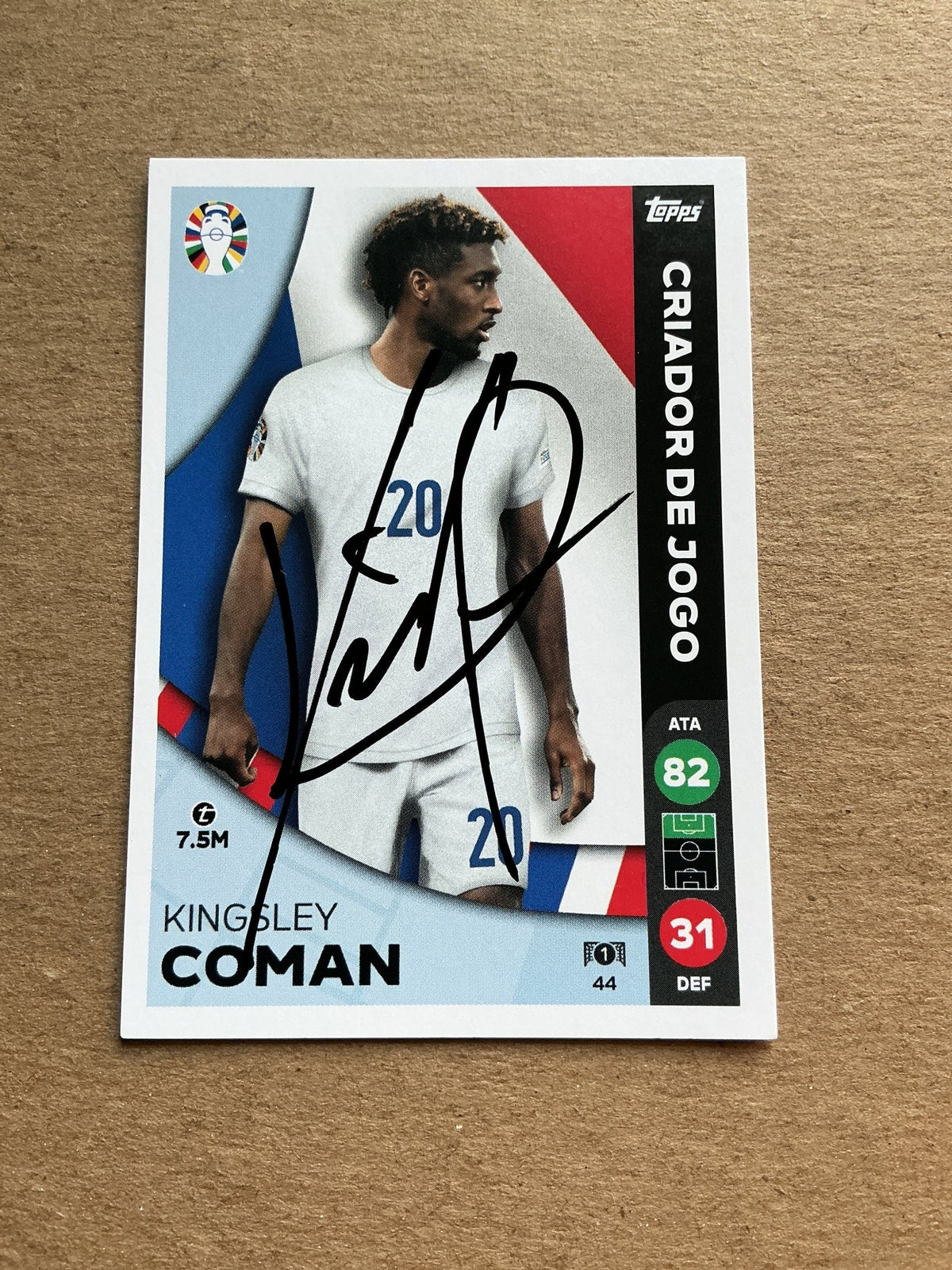 Kingsley Coman, France 🇫🇷 UEFA Euro 2024 Topps hand signed - Autographs-World