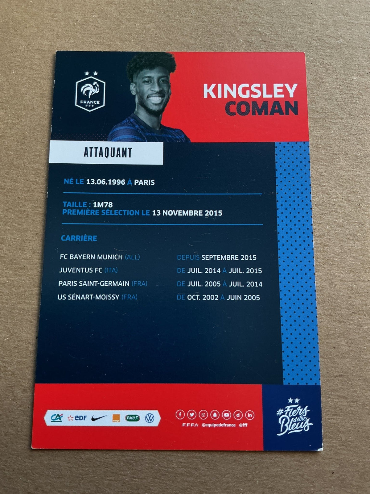 Kingsley Coman, France 🇫🇷 UEFA Euro Cup 2020 hand signed - Autographs-World