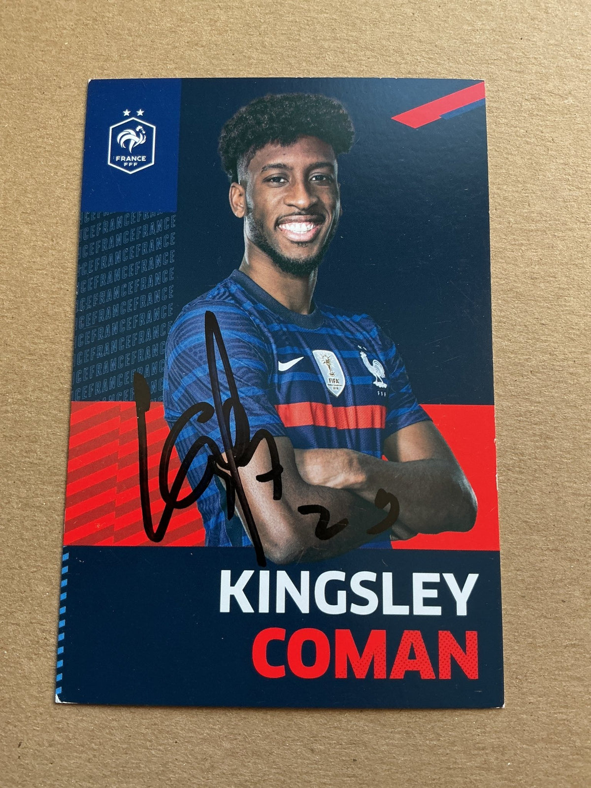 Kingsley Coman, France 🇫🇷 UEFA Euro Cup 2020 hand signed - Autographs-World