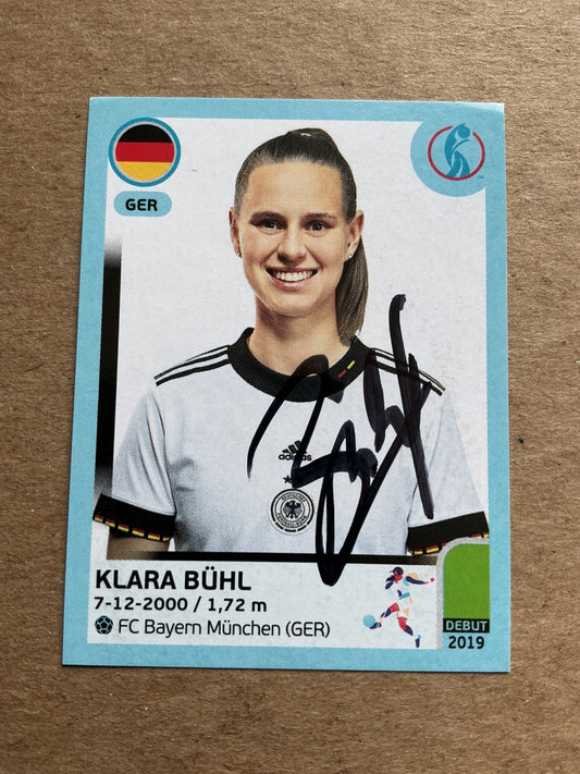 Klara Bühl, Germany 🇩🇪 UEFA Women’s Euro Cup 2022 Panini hand signed - Autographs-World