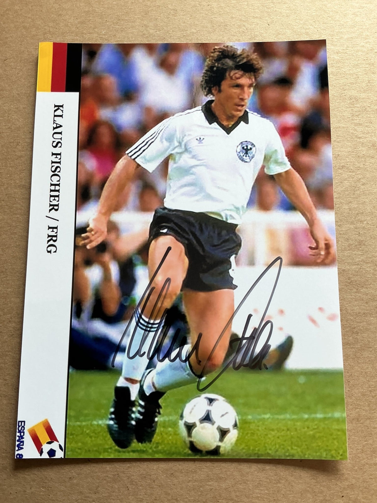 Klaus Fischer, Germany 🇩🇪 FIFA World Cup 1982 hand signed - Autographs-World