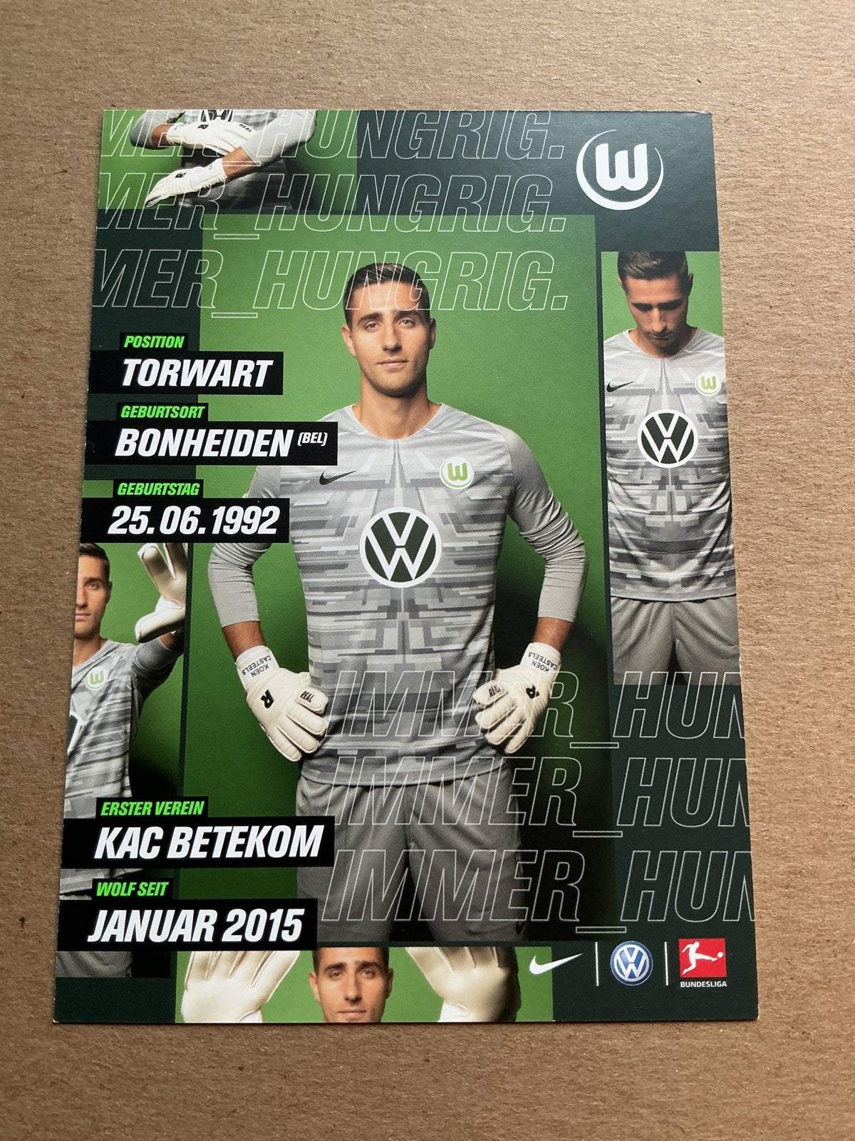 Koen Casteels, Belgium 🇧🇪 VfL Wolfsburg 2019/20 hand signed - Autographs-World
