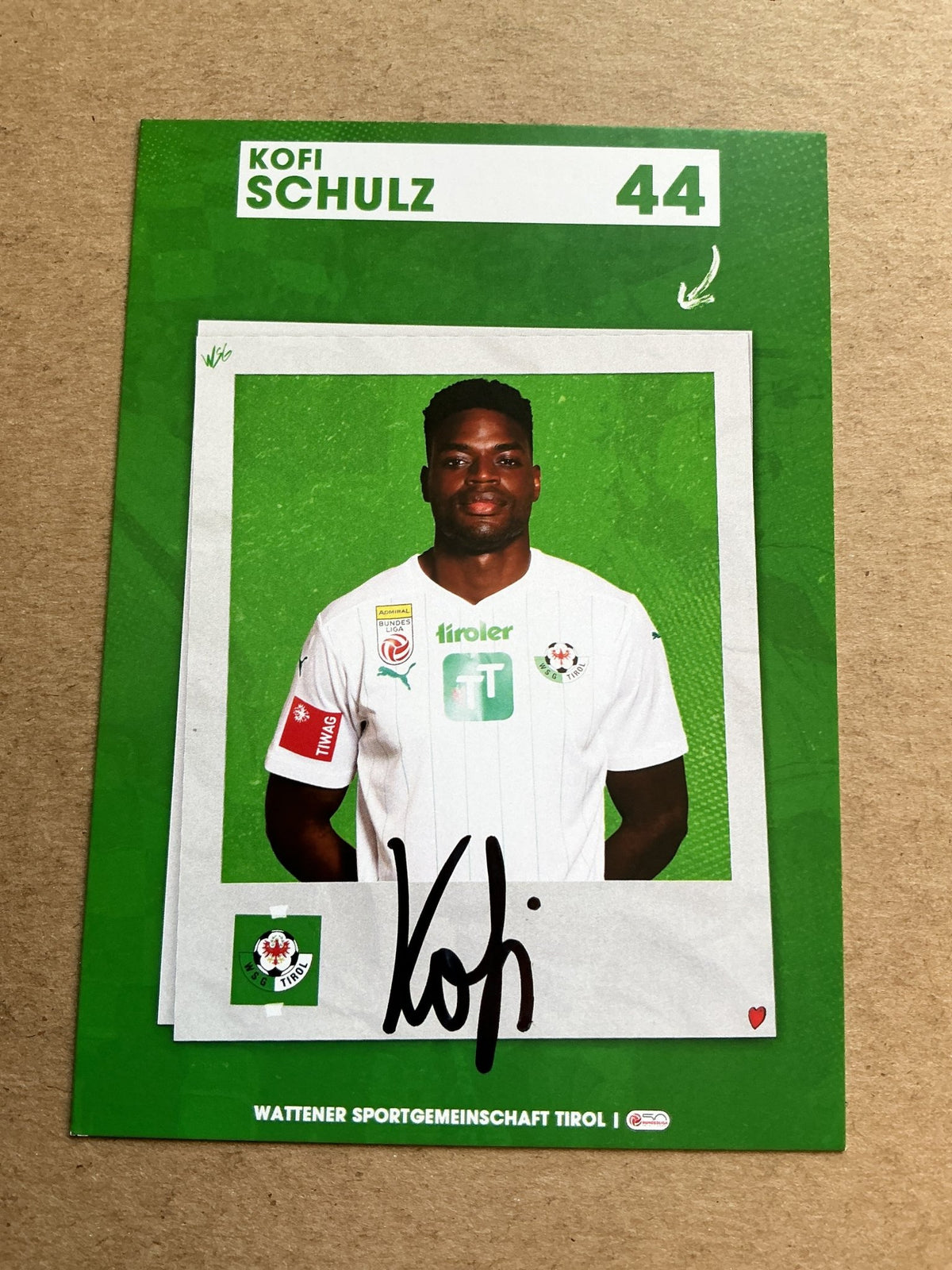 Kofi Schulz, Germany 🇩🇪 WSG Tirol 2023/24 hand signed - Autographs-World