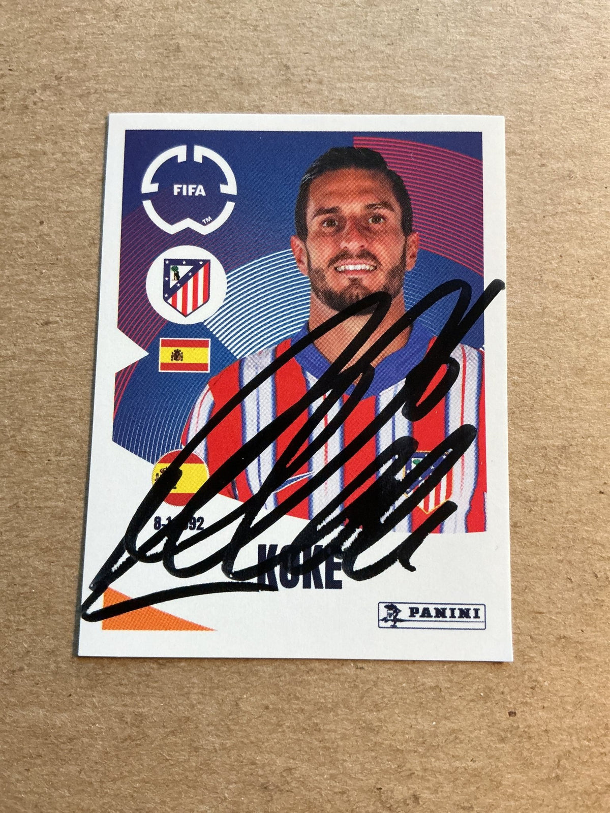 Koke, Spain 🇪🇸 Atletico Madrid Club World Cup 2025 Panini hand signed - Autographs-World