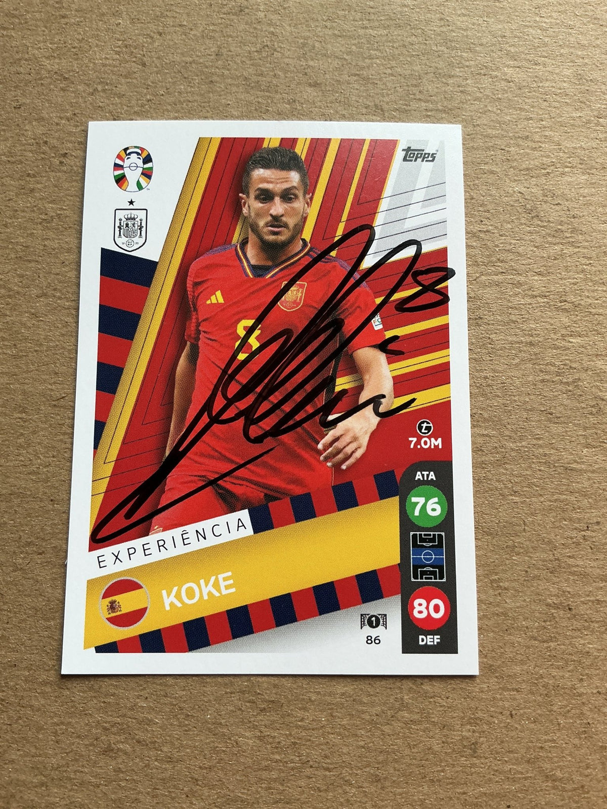 Koke, Spain 🇪🇸 UEFA Euro 2024 Topps hand signed - Autographs-World