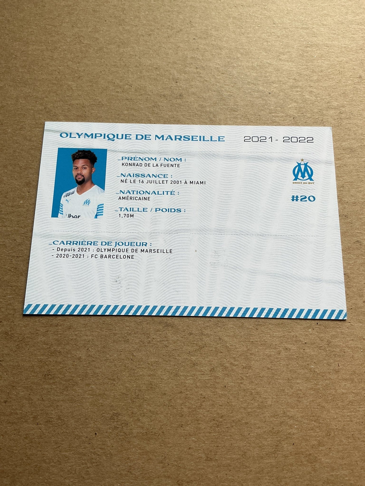 Konrad de la Fuente, USA 🇺🇸 Olympique Marseille 2021/22 hand signed - Autographs-World