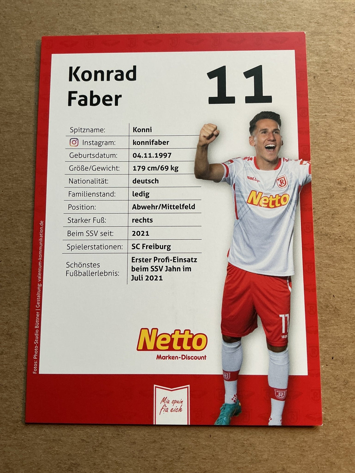 Konrad Faber, Germany 🇩🇪 Jahn Regensburg 2022/23 hand signed - Autographs-World