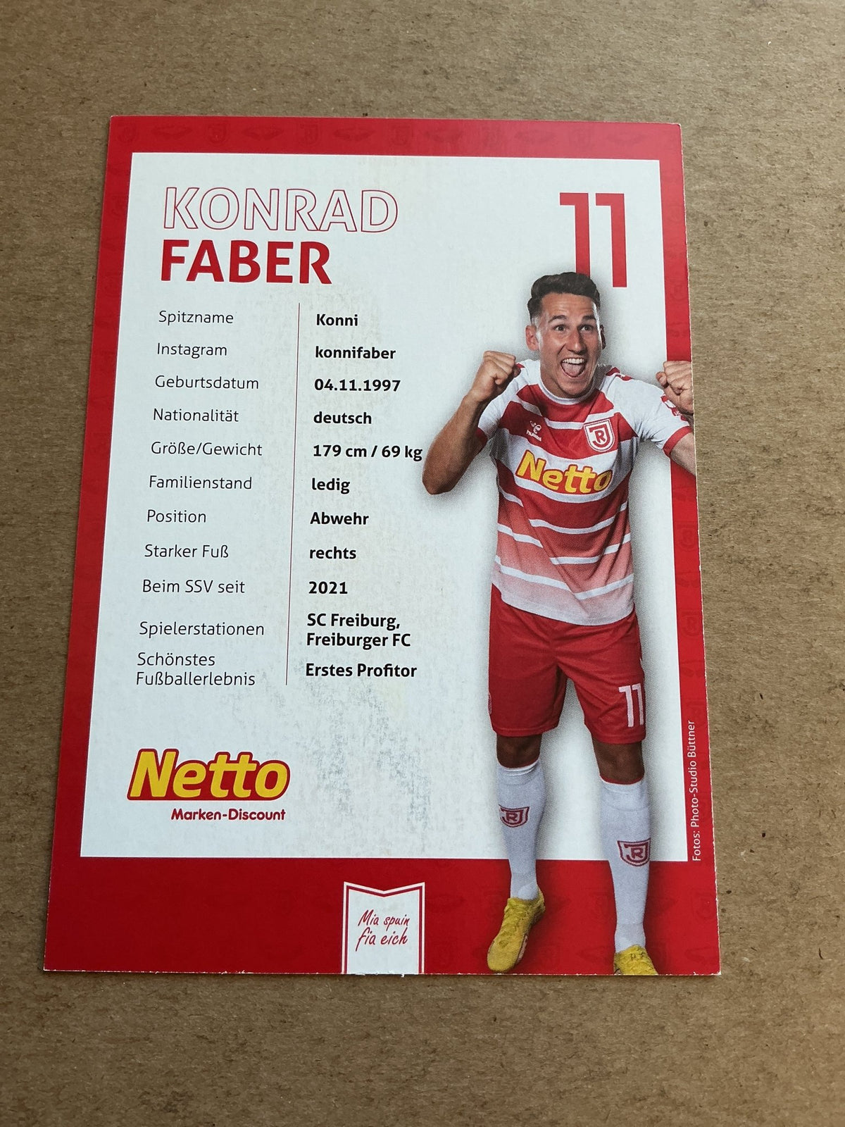 Konrad Faber, Germany 🇩🇪 SSV Jahn Regensburg 2023/24 hand signed - Autographs-World