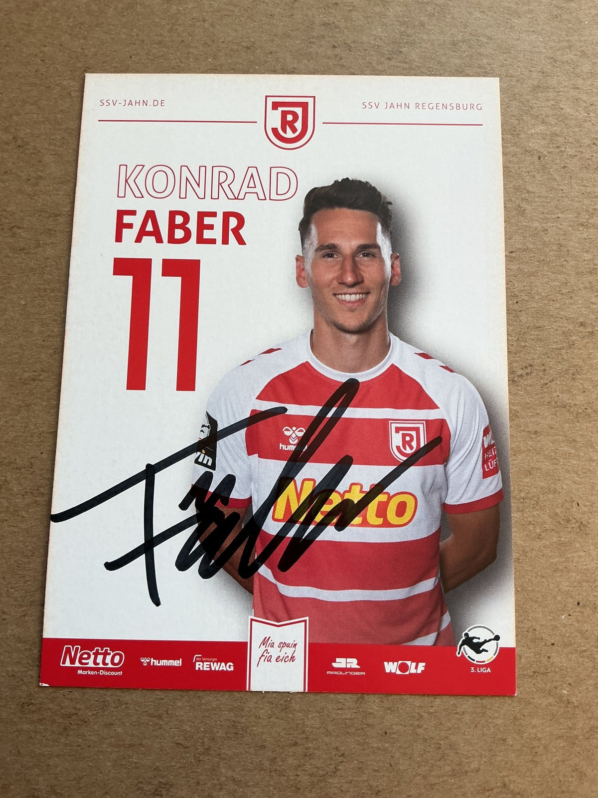 Konrad Faber, Germany 🇩🇪 SSV Jahn Regensburg 2023/24 hand signed - Autographs-World