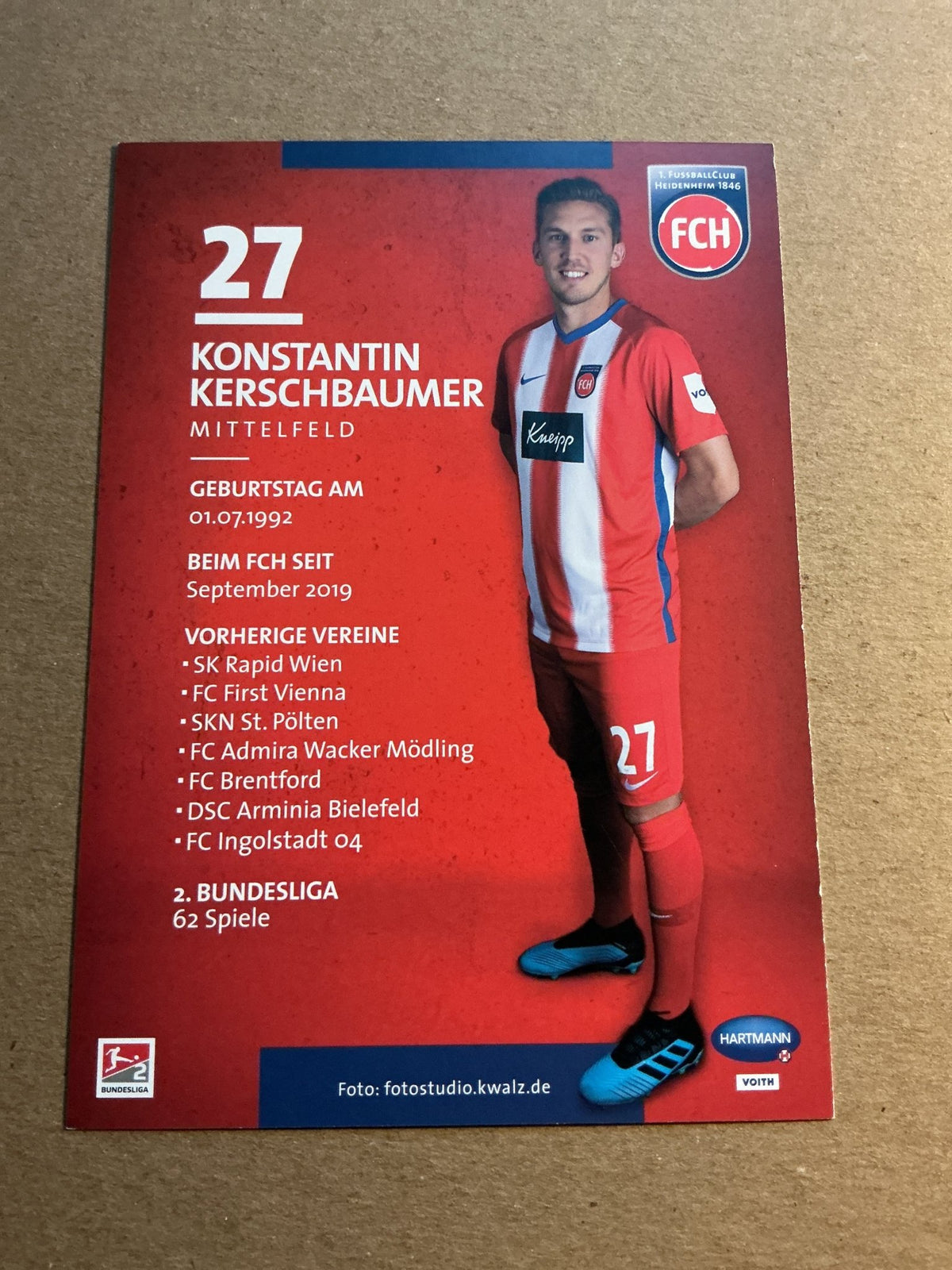 Konstantin Kerschbaumer, Austria 🇦🇹 1.FC Heidenheim 2019/20 hand signed - Autographs-World