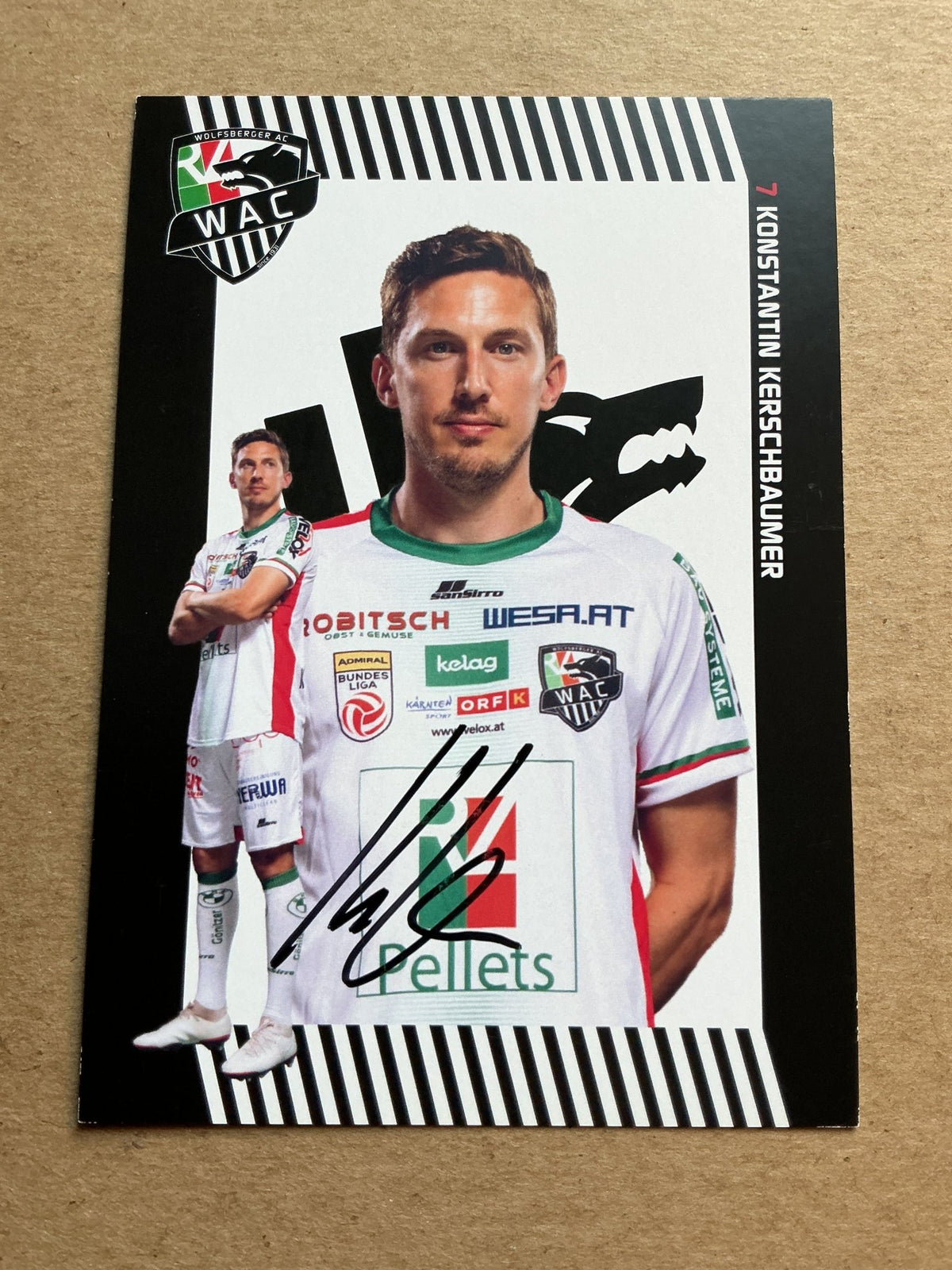 Konstantin Kerschbaumer, Austria 🇦🇹 Wolfsberger AC 2023/24 hand signed - Autographs-World