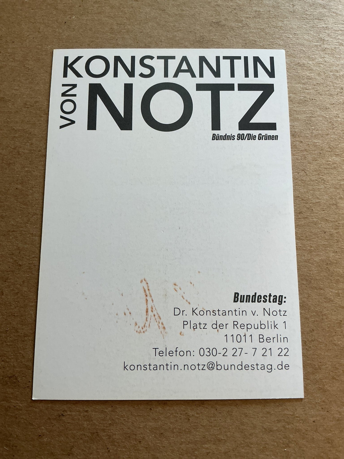 Konstantin von Notz, Germany 🇩🇪 Member of Parlament 2025 hand signed - Autographs-World