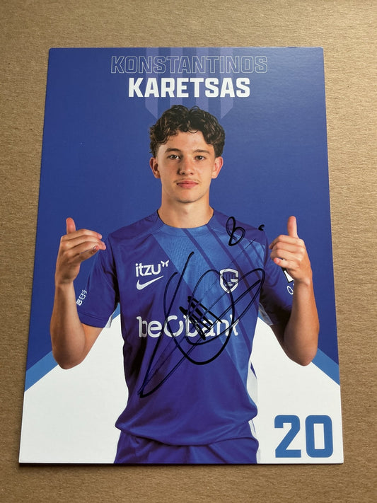 Konstantinos Karetsas, Greece 🇬🇷 KRC Genk 2024/25 hand signed - Autographs-World