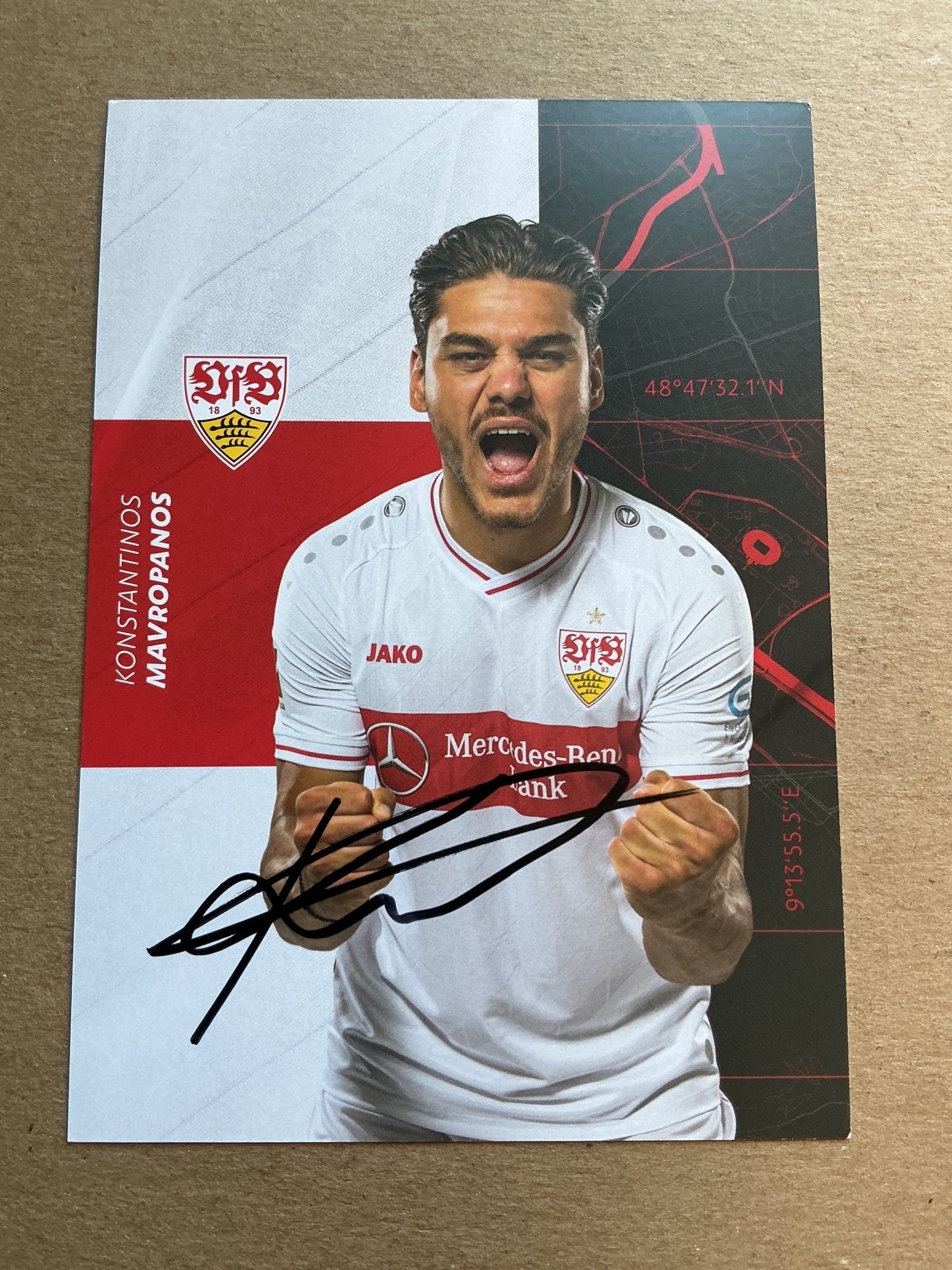 Konstantinos Mavropanos, Greece 🇬🇷 VfB Stuttgart 2020/21 hand signed - Autographs-World