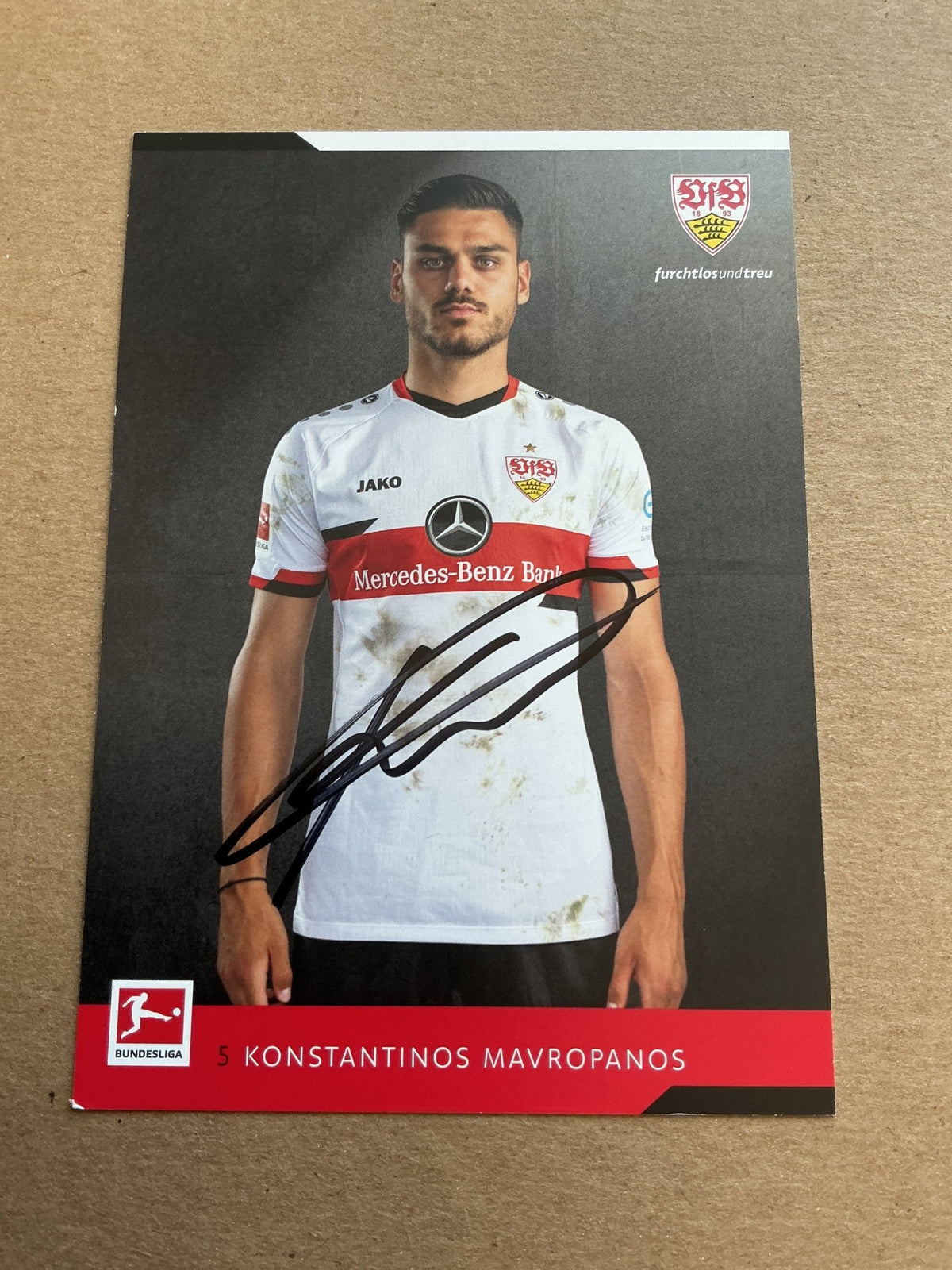 Konstantinos Mavropanos, Greece 🇬🇷 VfB Stuttgart 2021/22 hand signed - Autographs-World