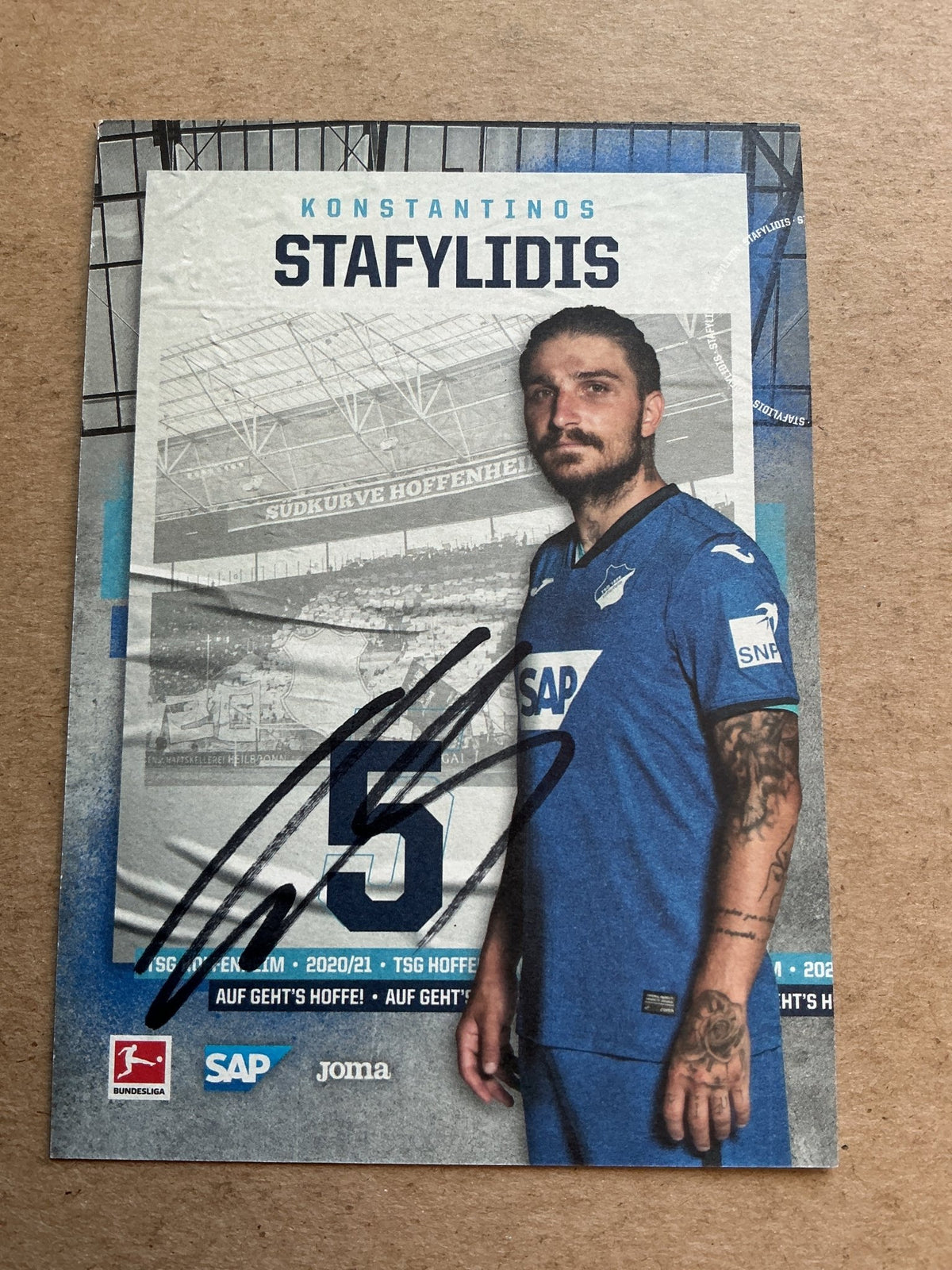 Konstantinos Stafylidis, Greece 🇬🇷 TSG 1899 Hoffenheim 2020/21 hand signed - Autographs-World