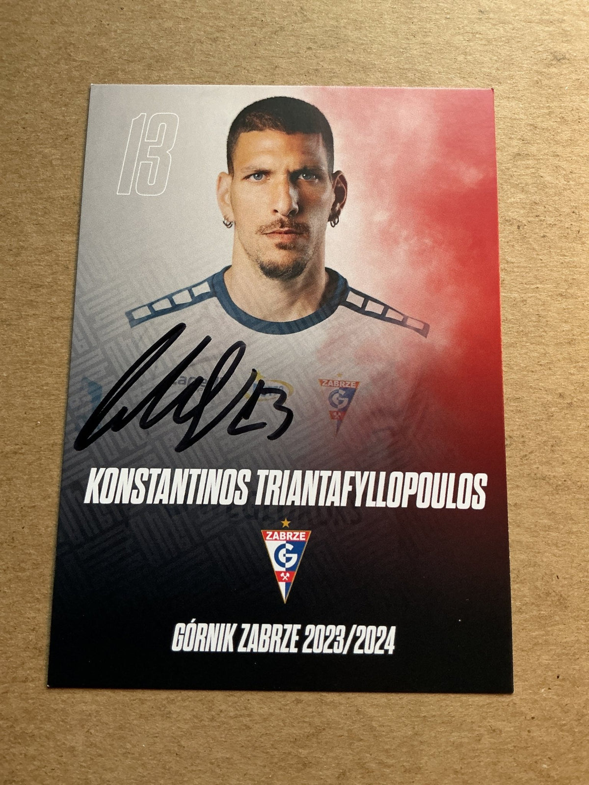 Konstantinos Triantafyllopoulos, Greece 🇬🇷 Górnik Zabrze 2023/24 hand signed - Autographs-World