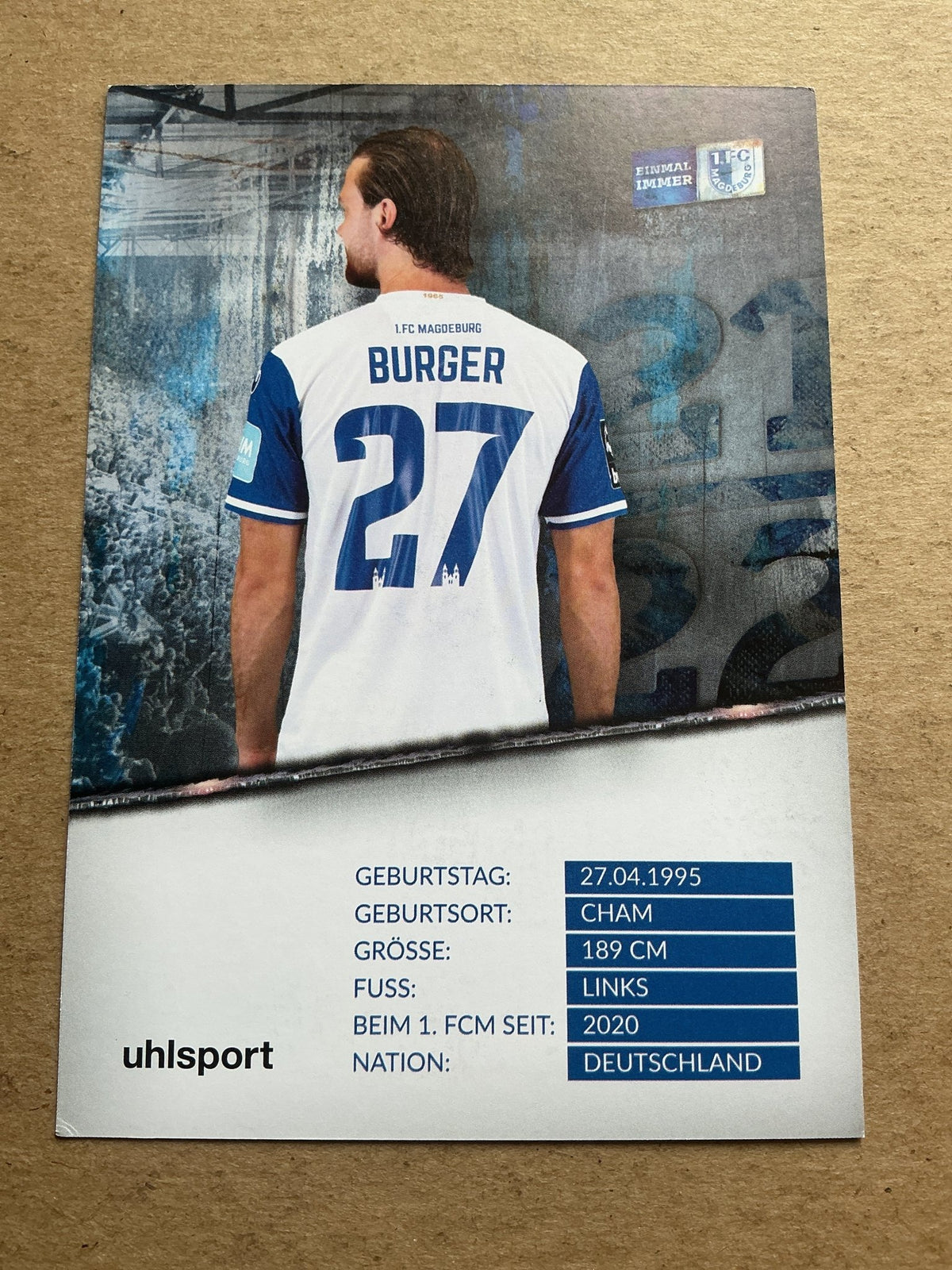 Korbinian Burger, Germany 🇩🇪 1.FC Magdeburg 2021/22 hand signed - Autographs-World