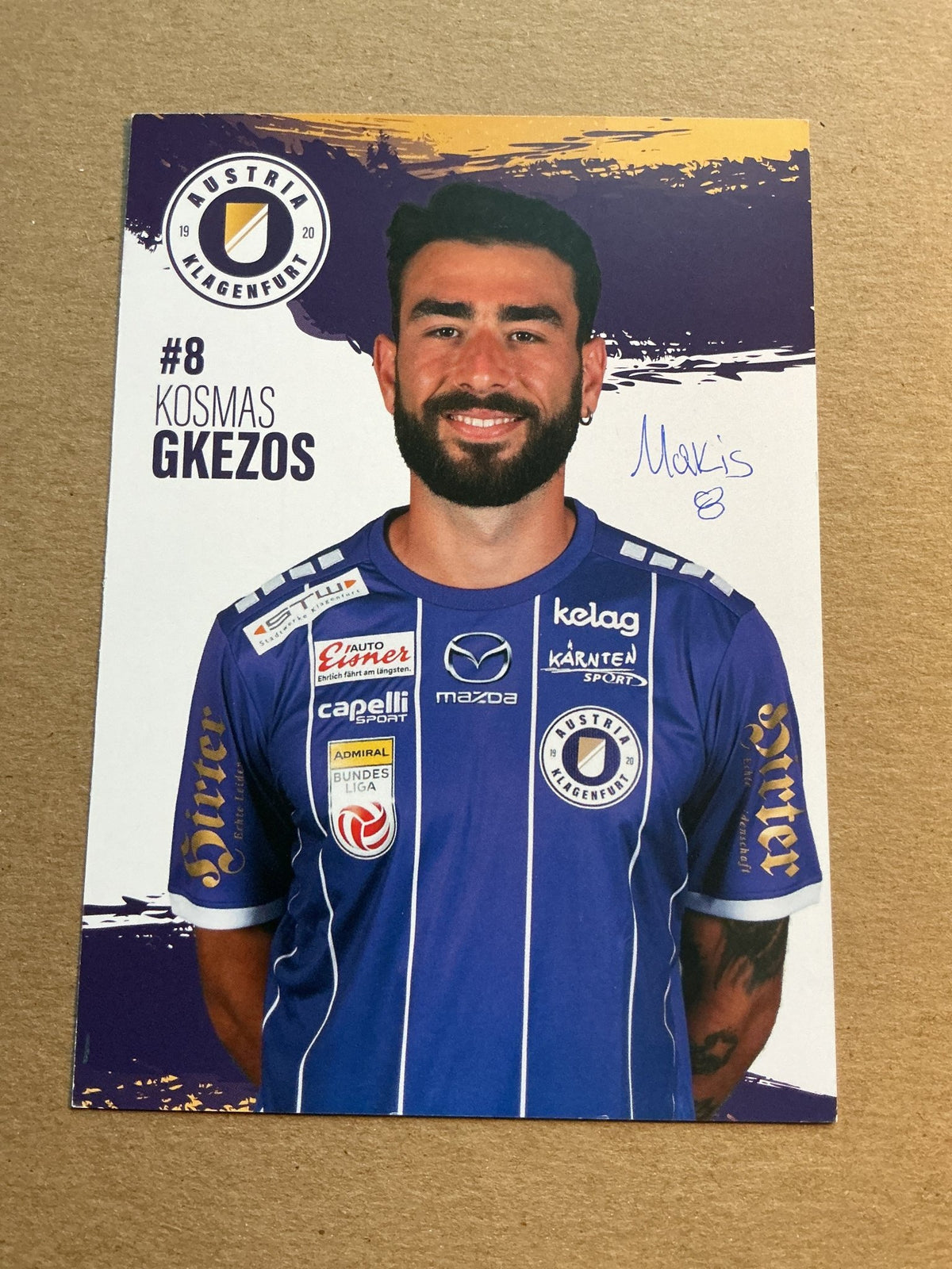 Kosmas Gkezos, Greece 🇬🇷 Austria Klagenfurt 2021/22 hand signed - Autographs-World