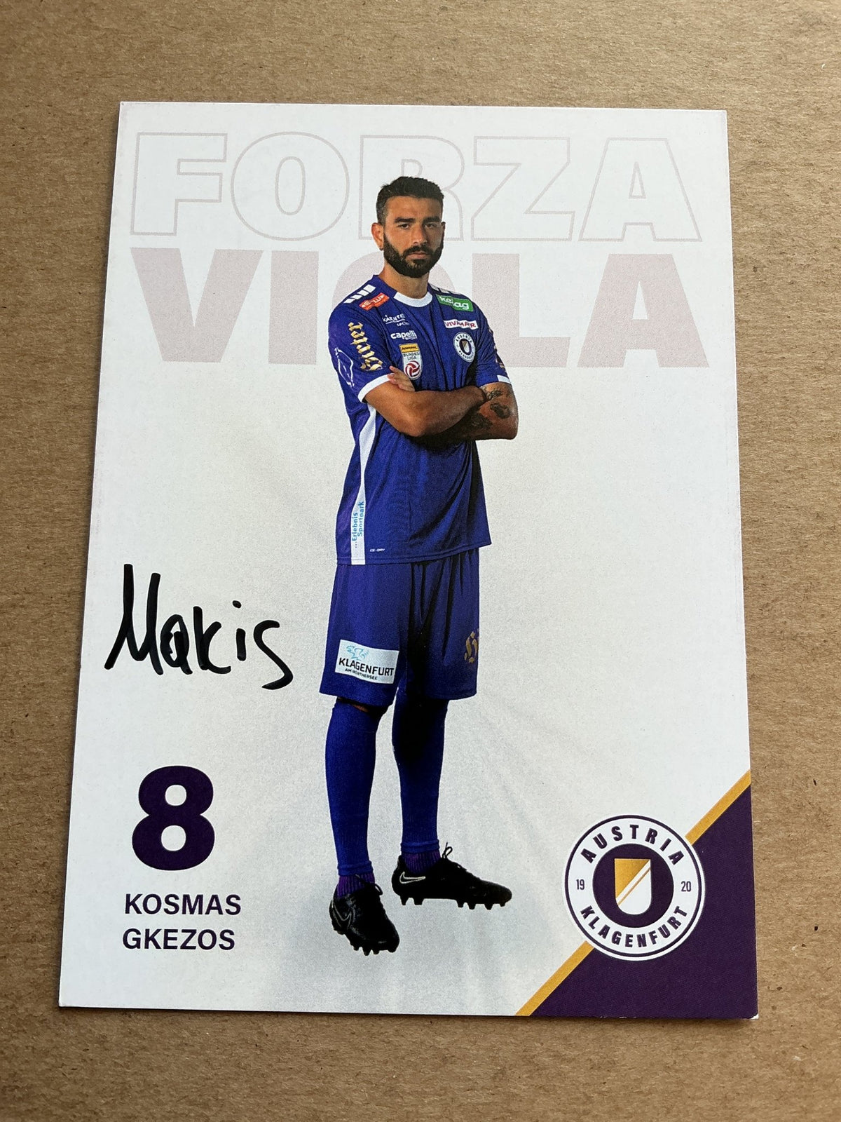 Kosmas Gkezos, Greece 🇬🇷 Austria Klagenfurt 2023/24 hand signed - Autographs-World