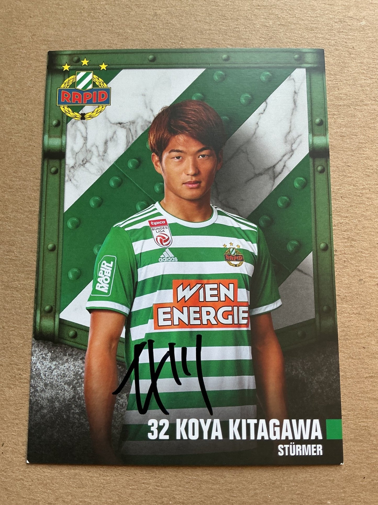Koya Kitagawa, Japan 🇯🇵 Rapid Wien 2019/20 hand signed - Autographs-World