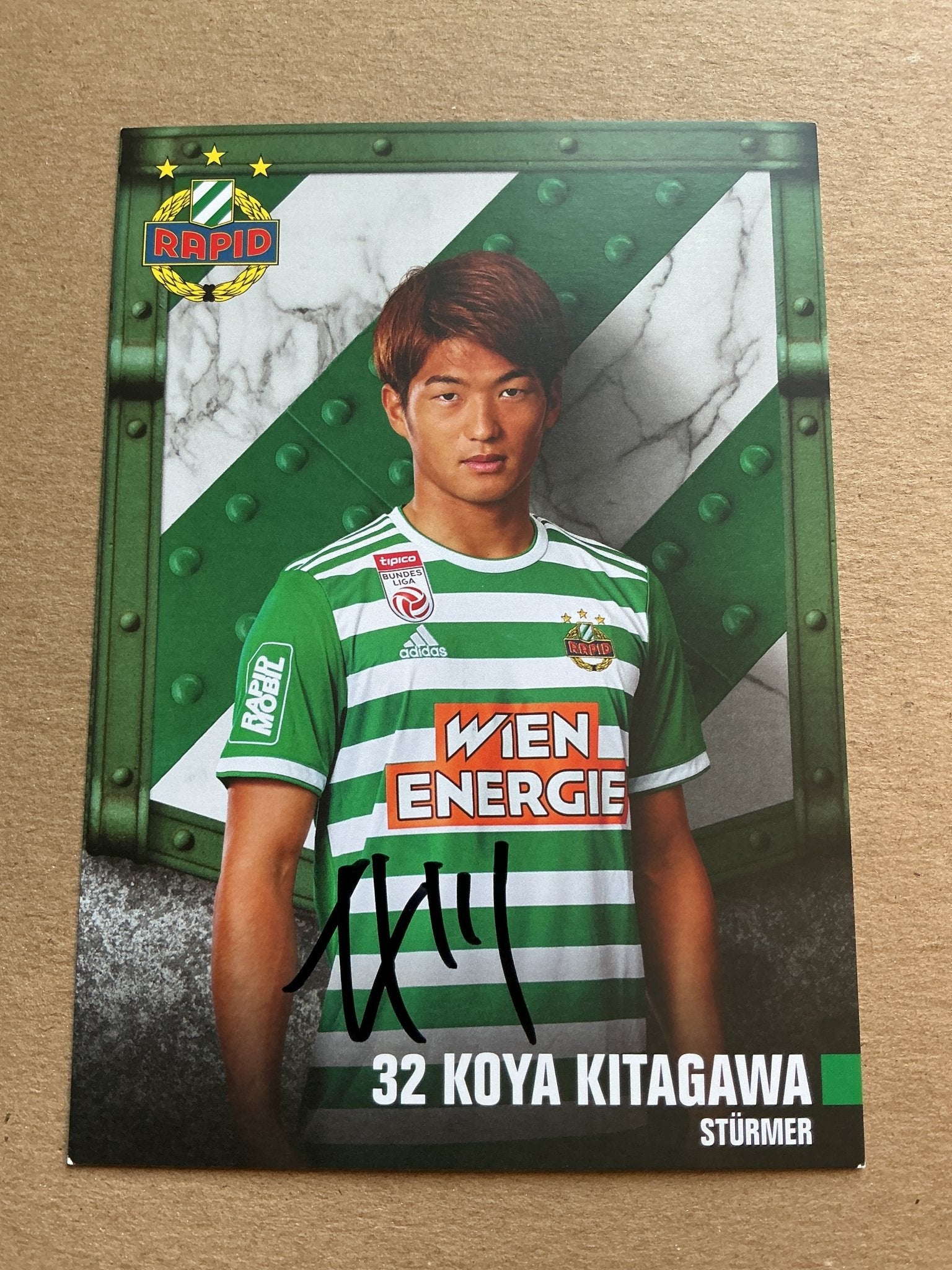 Koya Kitagawa, Japan 🇯🇵 Rapid Wien 2019/20 hand signed - Autographs-World