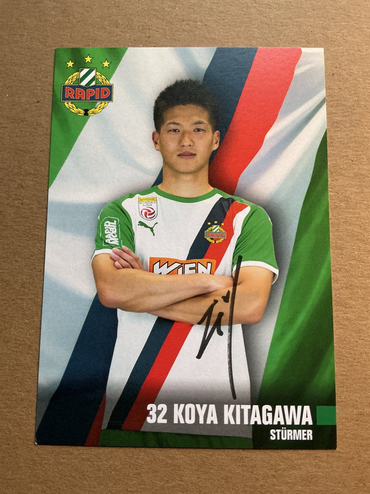 Koya Kitagawa, Japan 🇯🇵 Rapid Wien 2021/22 hand signed - Autographs-World