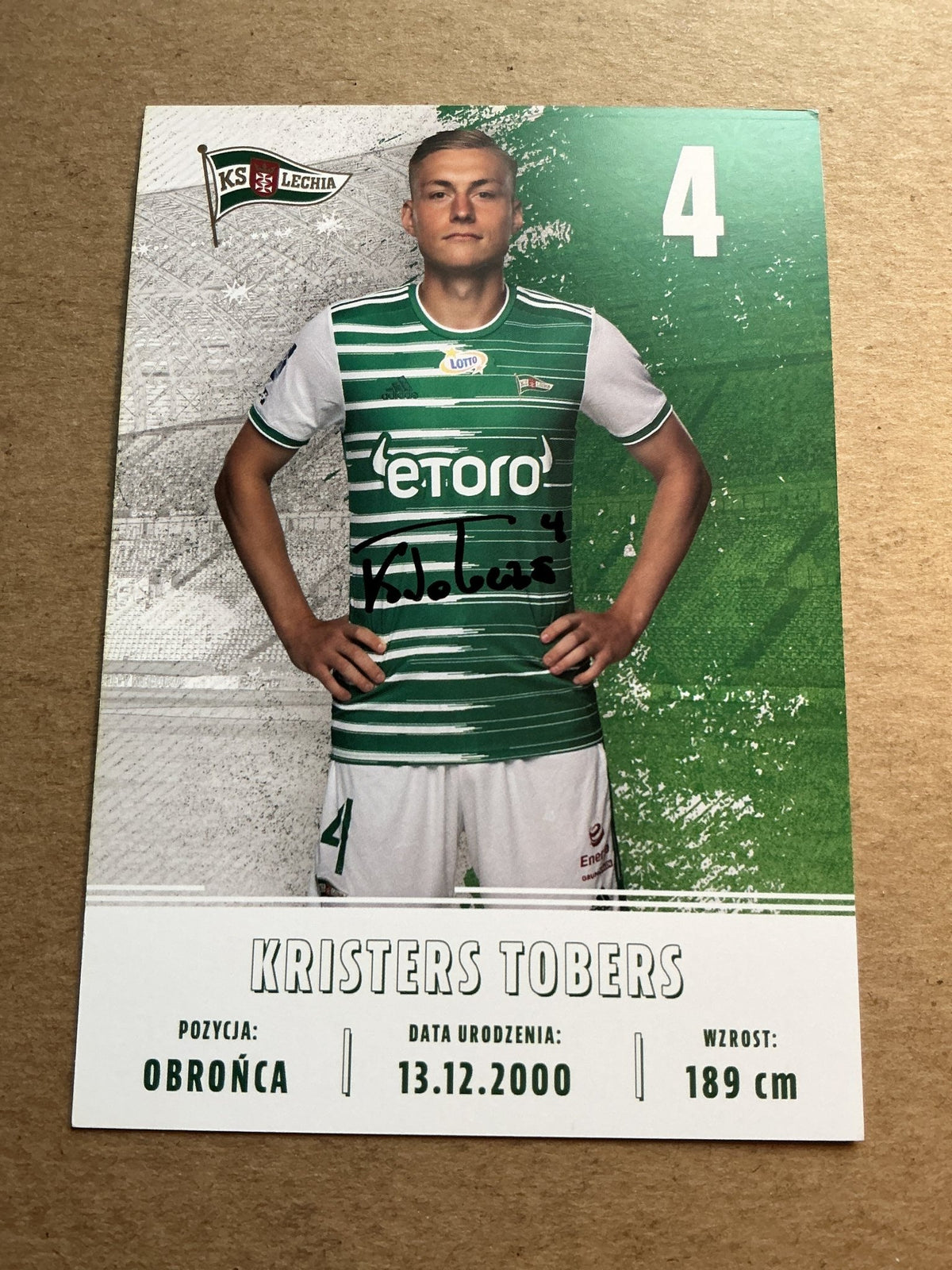 Kristers Tobers, Latvia 🇱🇻 Lechia Gdansk 2022/23 hand signed - Autographs-World