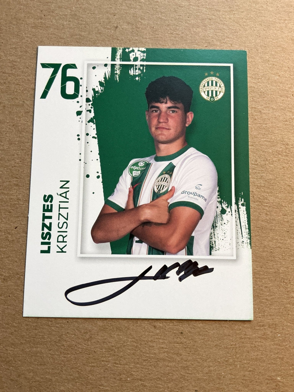 Kristián Lisztes, Hungary 🇭🇺 Ferencváros TC 2023/24 hand signed - Autographs-World
