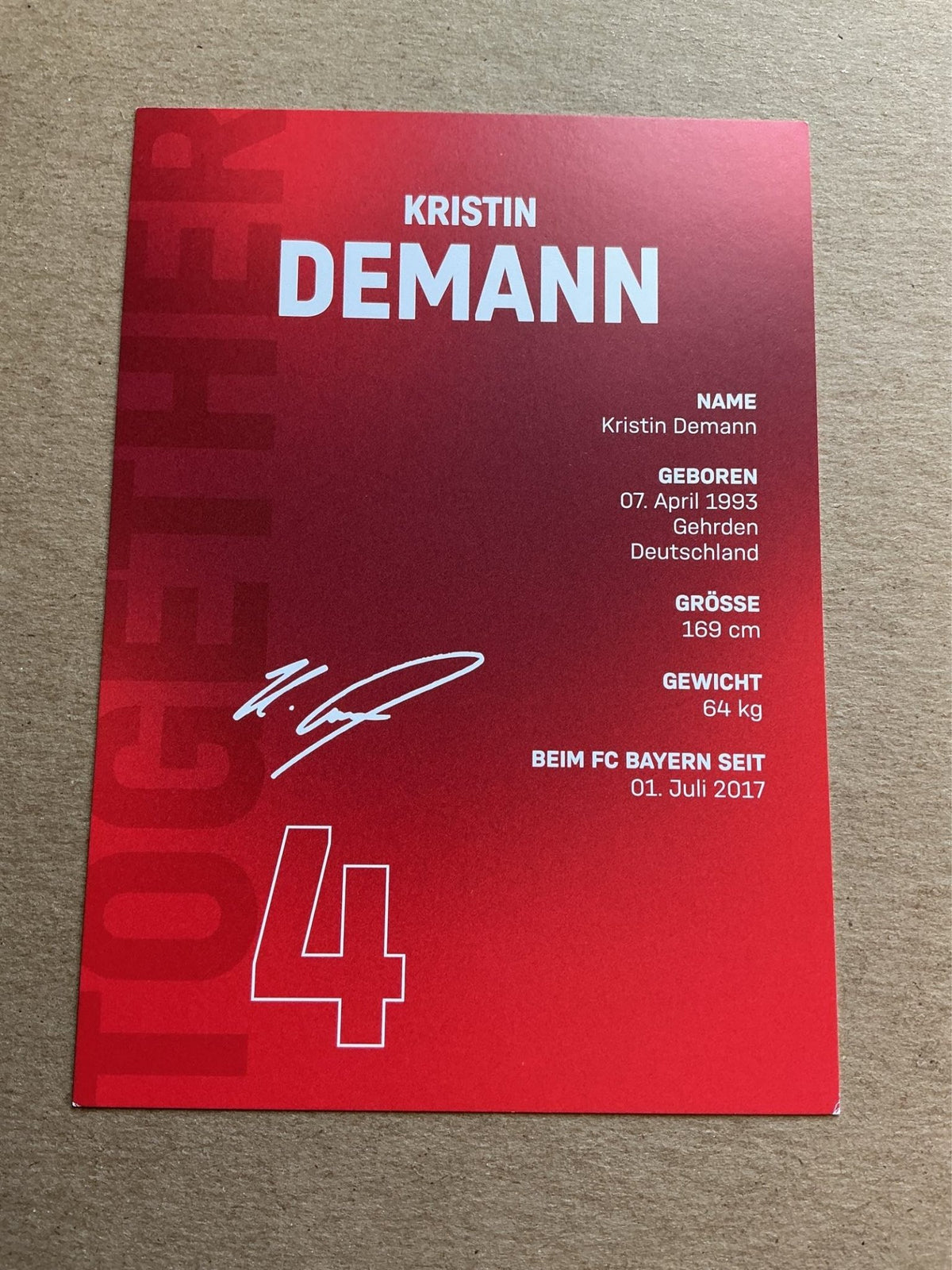 Kristin Demann, Germany 🇩🇪 FC Bayern München 2021/22 hand signed - Autographs-World