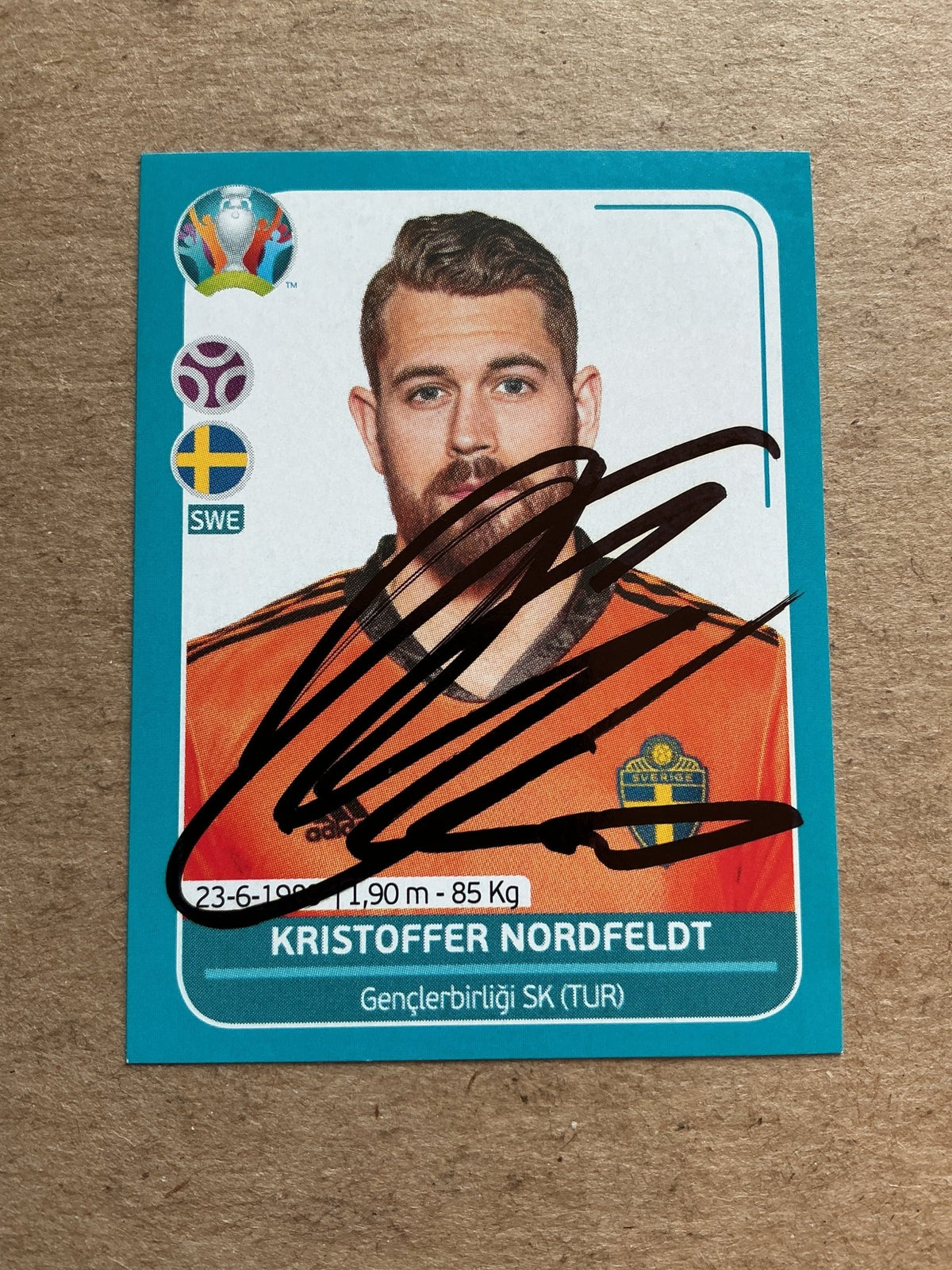 Kristoffer Nordfeldt, Sweden 🇸🇪 UEFA Euro 2020 Panini hand signed - Autographs-World