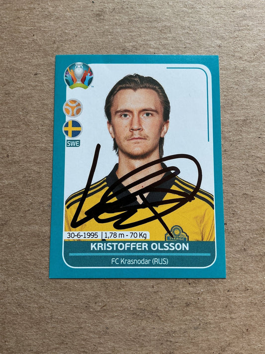 Kristoffer Olsson, Sweden 🇸🇪 UEFA Euro 2020 Panini hand signed - Autographs-World