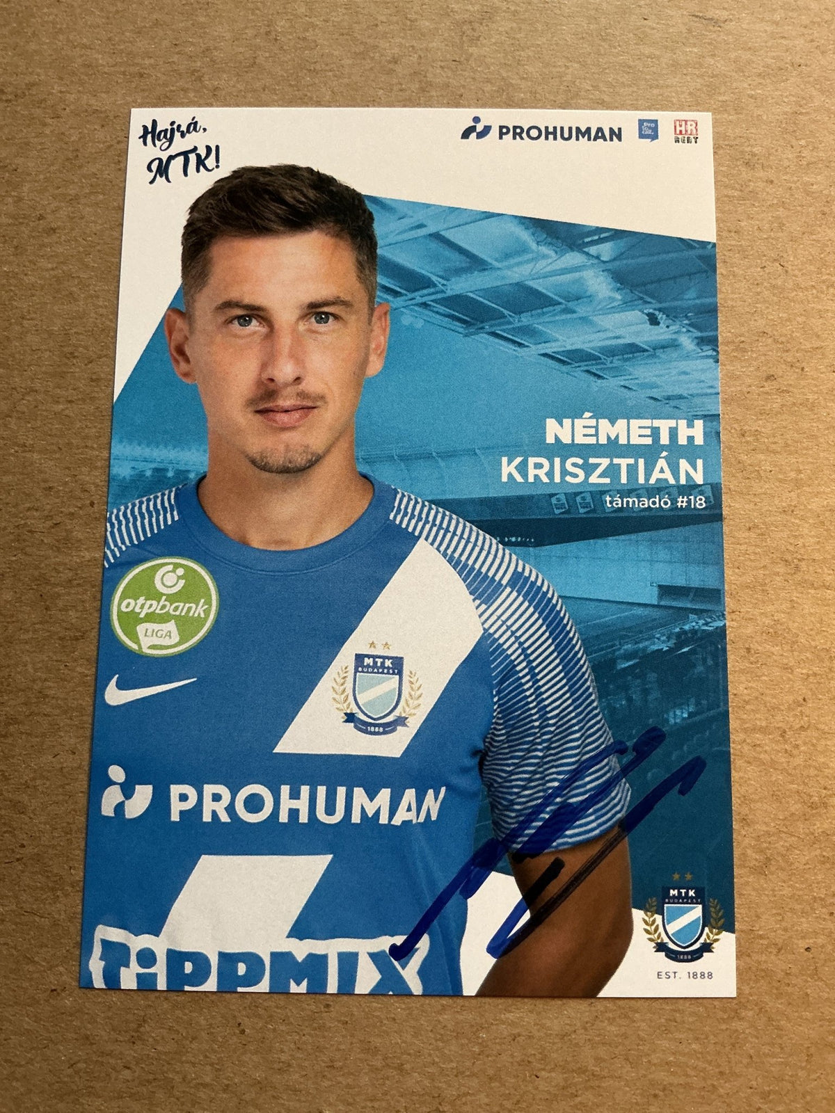 Krisztián Németh, Hungary 🇭🇺 MTK Budapest FC 2023/24 hand signed - Autographs-World