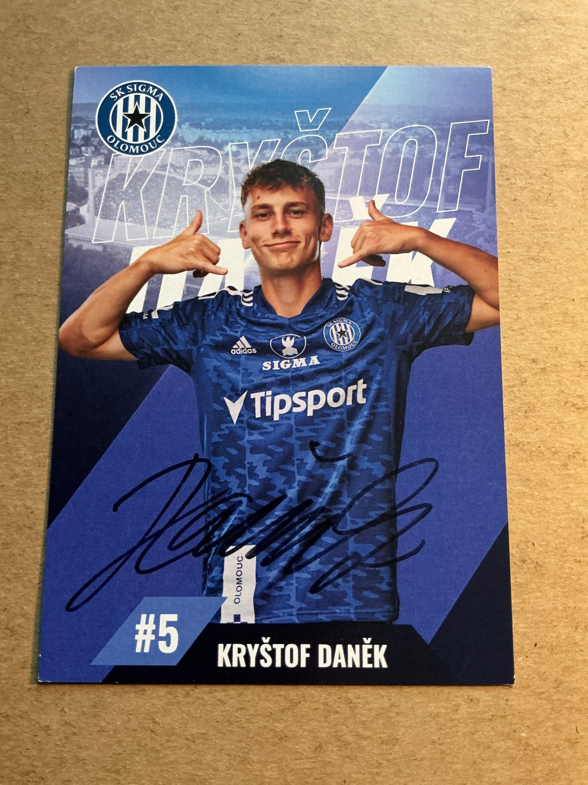 Kryštof Daněk, Czech Republic 🇨🇿 SK Sigma Olomouc 2021/22 hand signed - Autographs-World