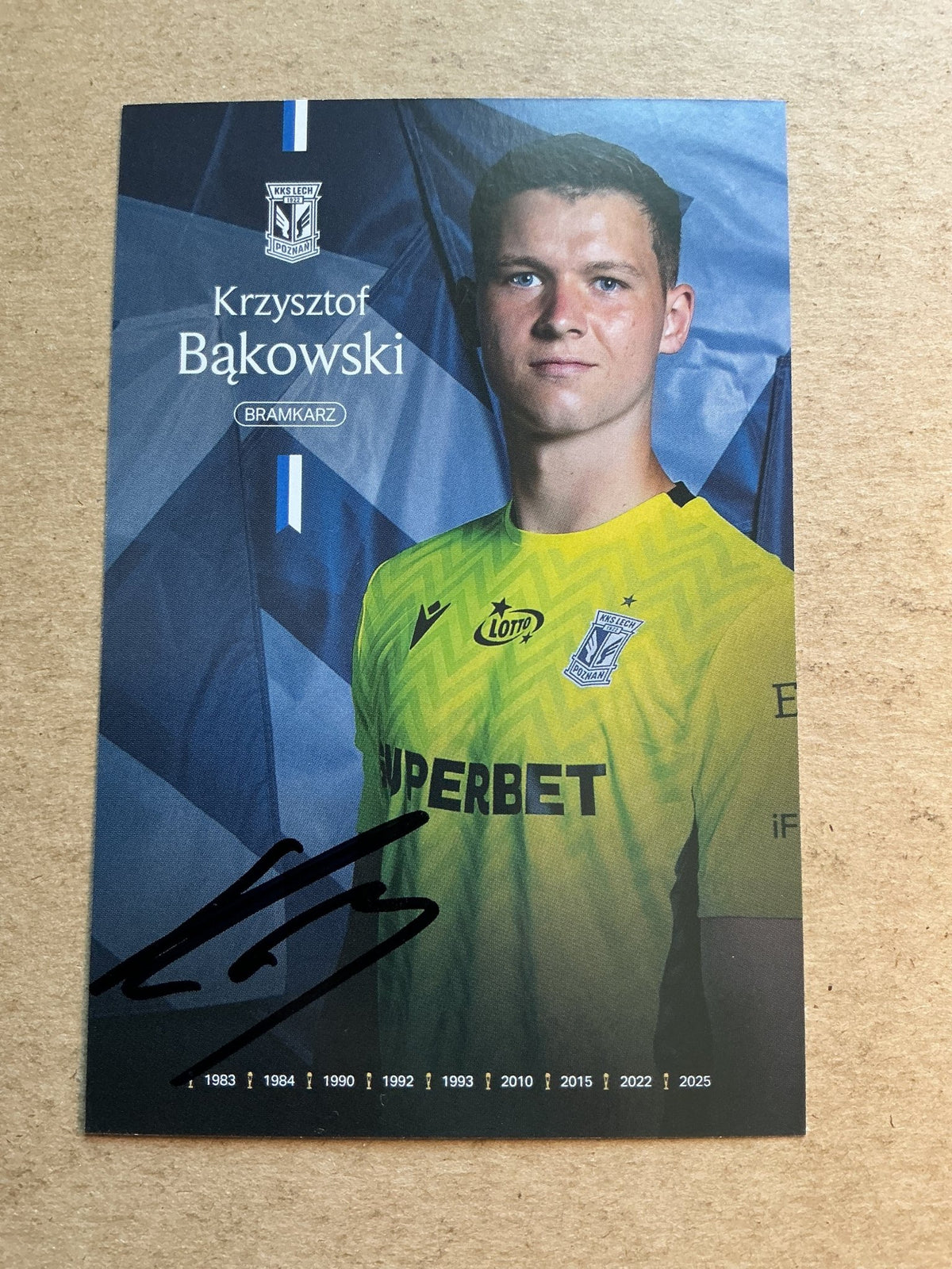 Krzysztof Bąkowski, Poland 🇵🇱 Lech Poznán 2025/26 hand signed - Autographs-World