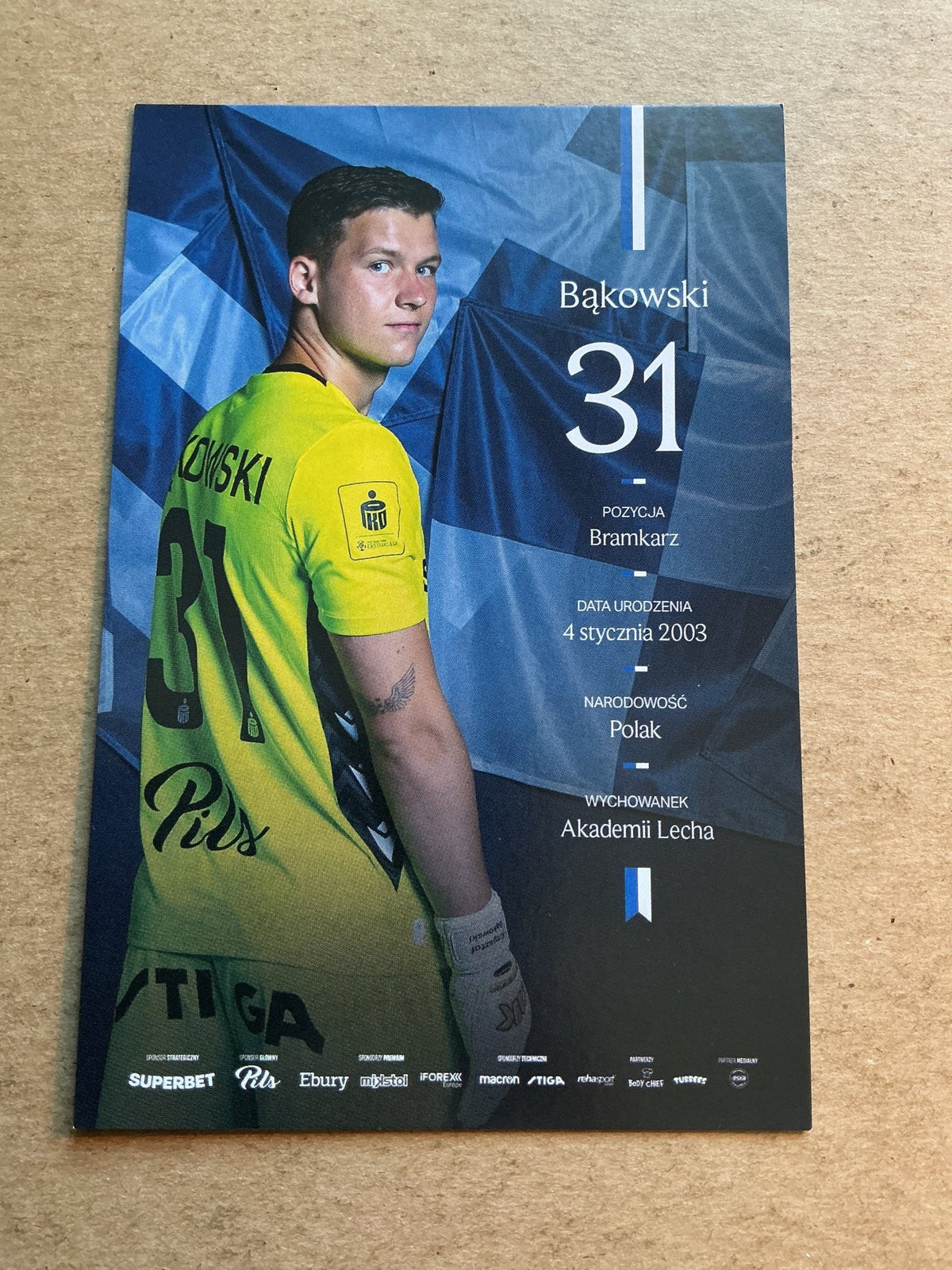 Krzysztof Bąkowski, Poland 🇵🇱 Lech Poznán 2025/26 hand signed - Autographs-World