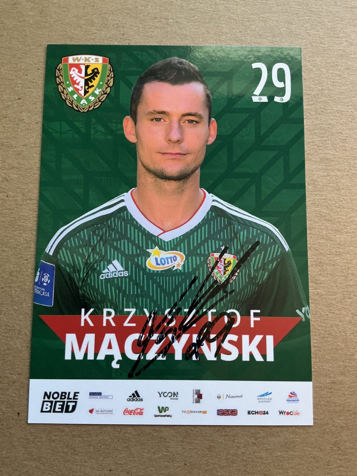 Krzysztof Mączynski, Poland 🇵🇱 Śląsk Wrocław 2019/20 hand signed - Autographs-World