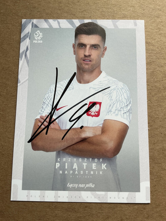Krzysztof Piatek, Poland 🇵🇱 FIFA World Cup 2022 ACF Fiorentina hand signed - Autographs-World