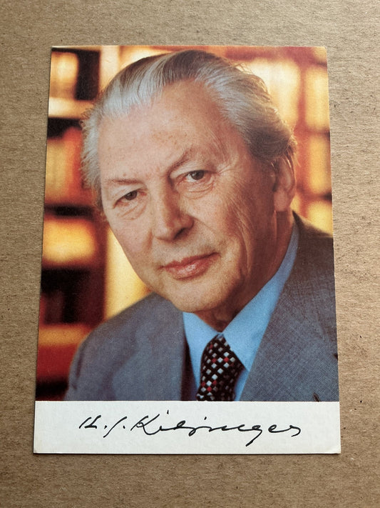 Kurt Georg Kiesinger, Germany 🇩🇪 Chancellor Politics hand signed - Autographs-World