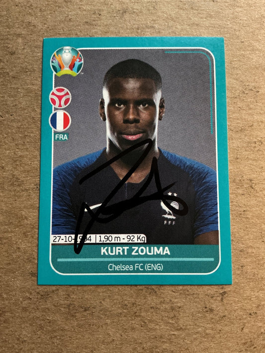 Kurt Zouma, France 🇫🇷 UEFA Euro 2020 Panini hand signed - Autographs-World