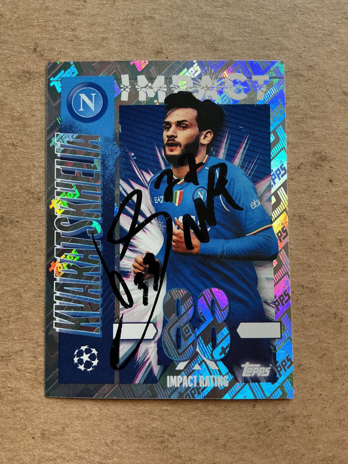 Kvicha Kvaratskhelia, Georgia 🇬🇪 SSC Napoli 2023/24 Topps hand signed - Autographs-World