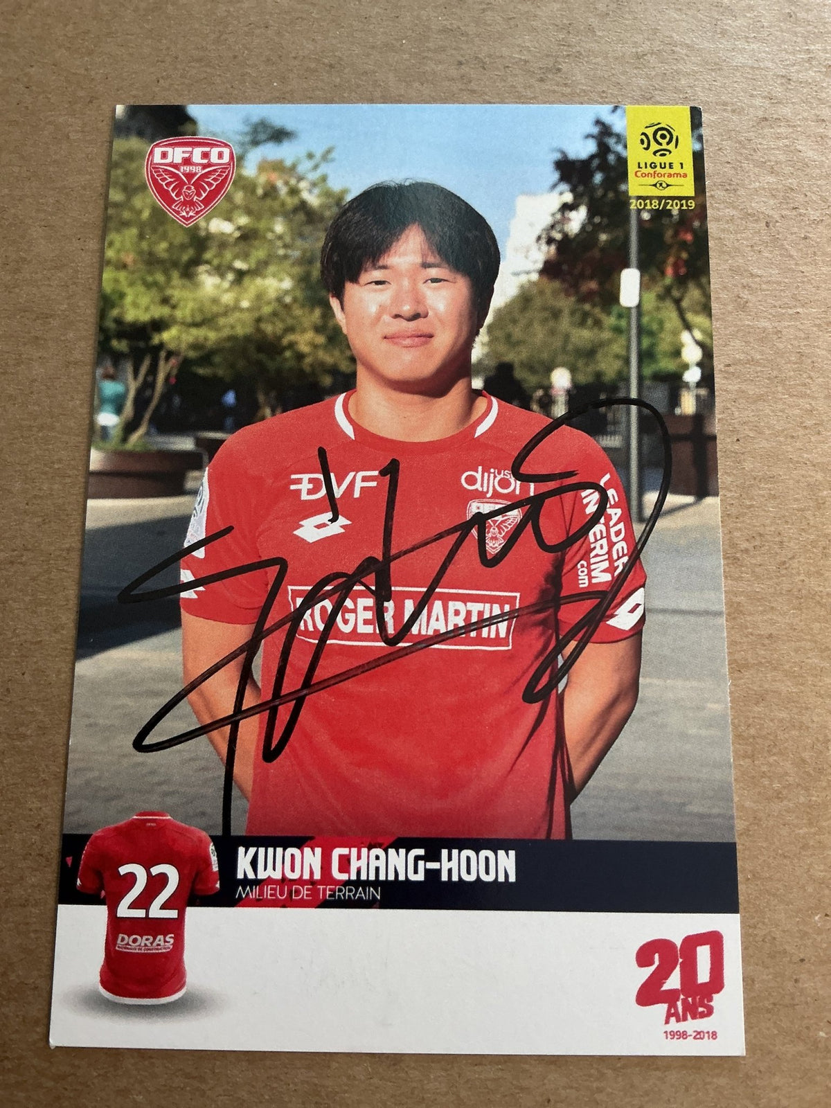 Kwon Chang-Hoon, South Korea 🇰🇷 Dijon FCO 2018/19 hand signed - Autographs-World